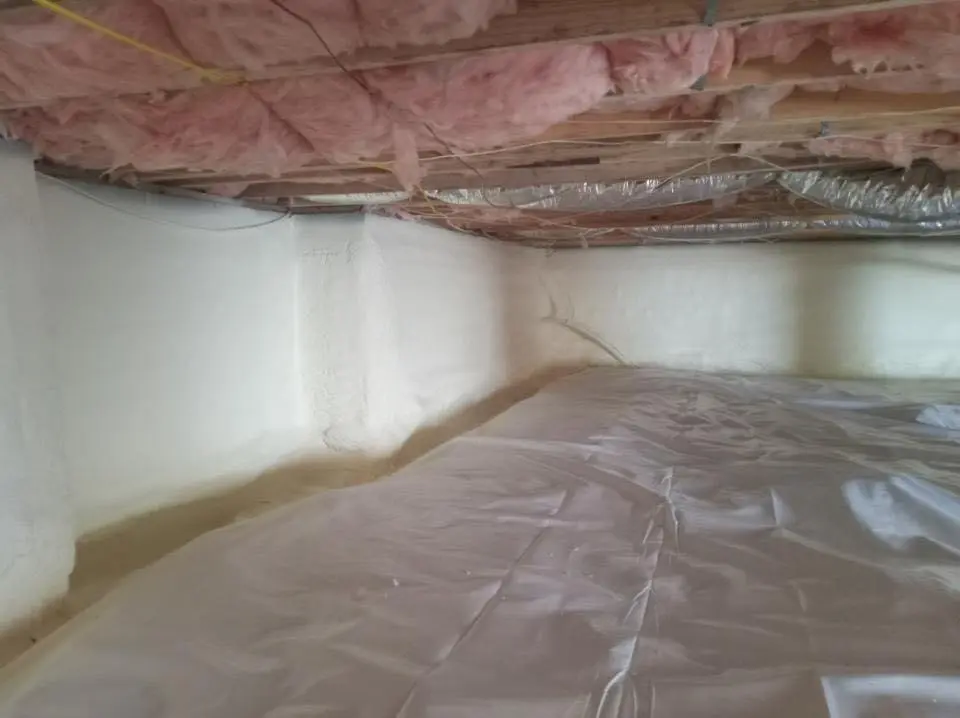 Crawl space encapsulation with closed-cell spray foam for Attic Insulation in Bucksport